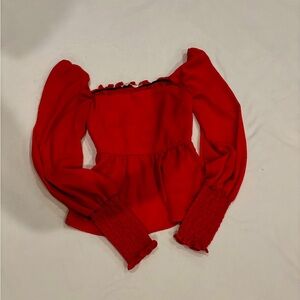Red long sleeve blouse